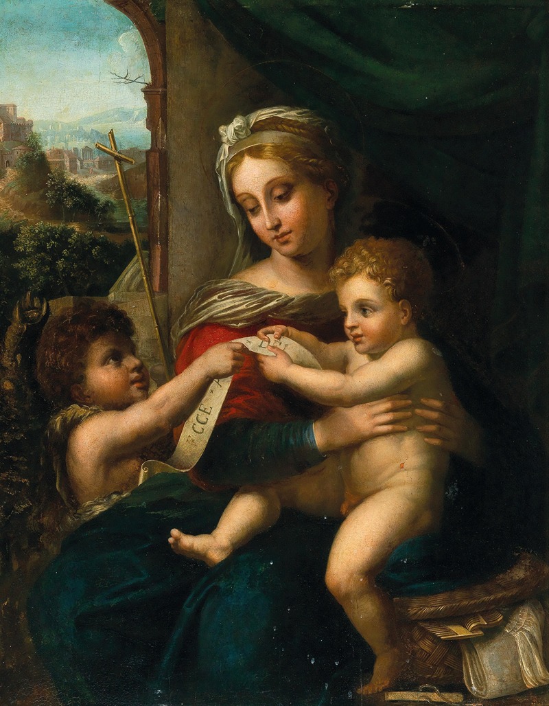 Follower of Raphael - Madonna and Child with the Infant Saint John the Baptist