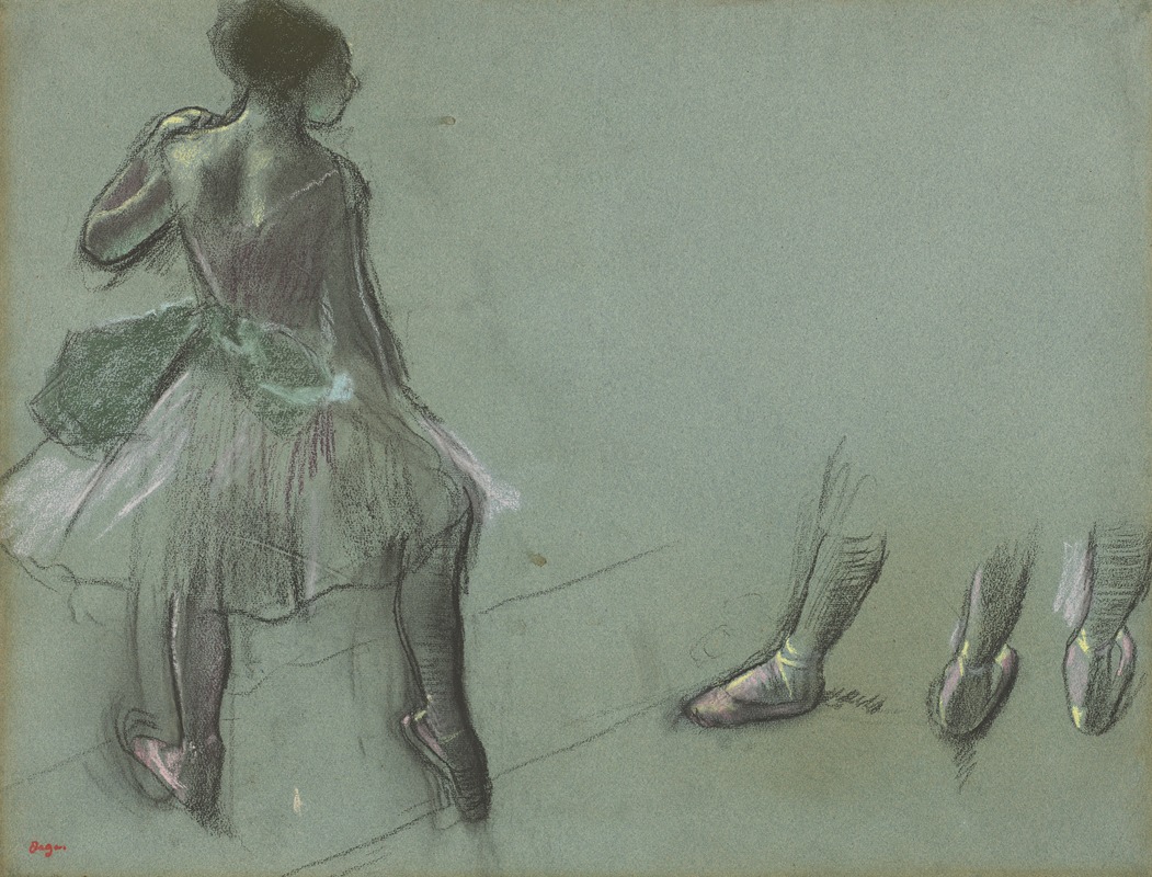 Edgar Degas - Dancer Seen from Behind and Three Studies of Feet