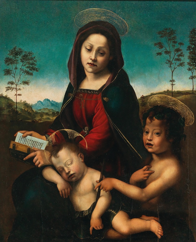 Florentine School - Madonna and Child with the Infant Saint John the Baptist