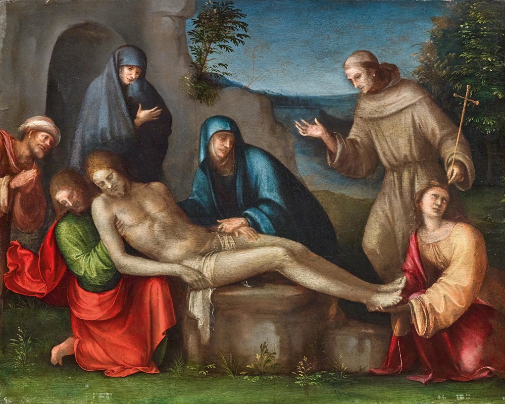 Francesco Raibolini - The Lamentation of Christ with Angels