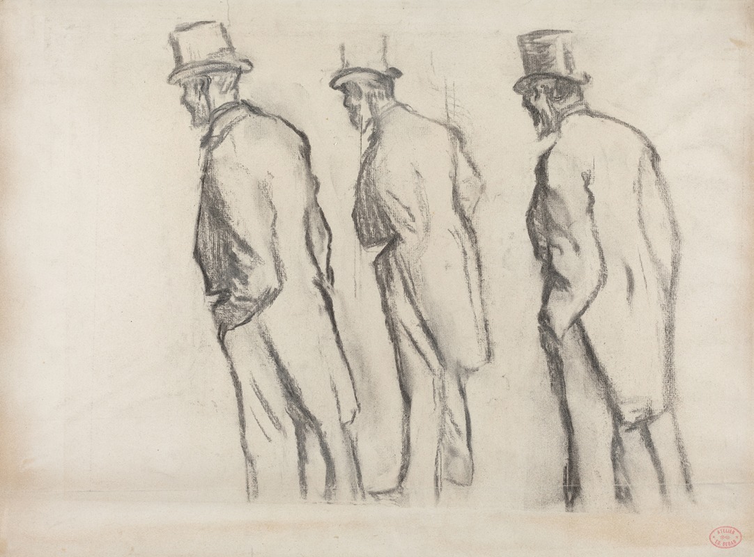 Edgar Degas - Three Studies of Ludovic Halévy Standing II