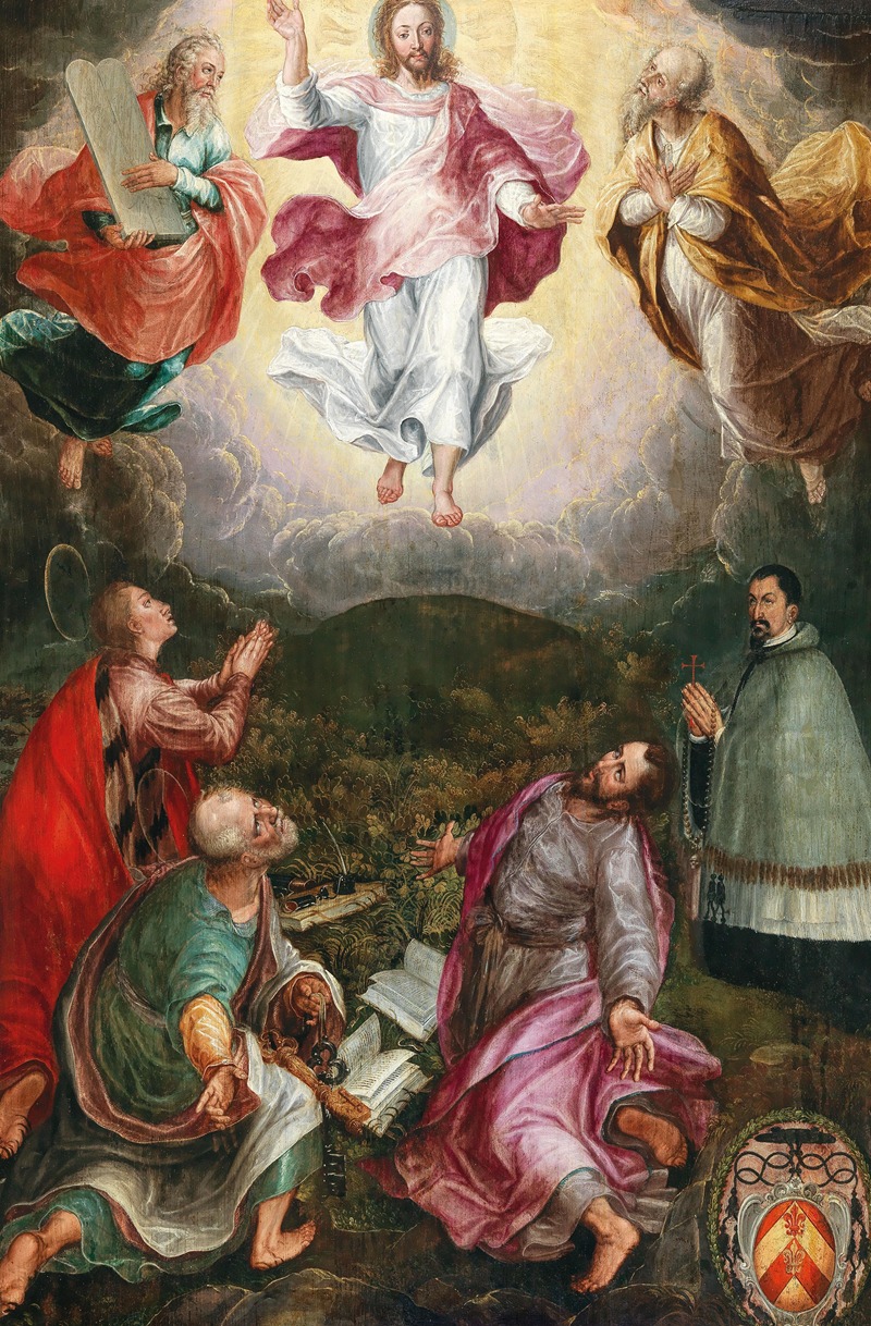 Hans Caspar Memberger - The Transfiguration of Christ on Mount Tabor with the Prophets Elijah and Moses with Saints John, Peter and James, and the donor Jacob Rassler (1568–1617)