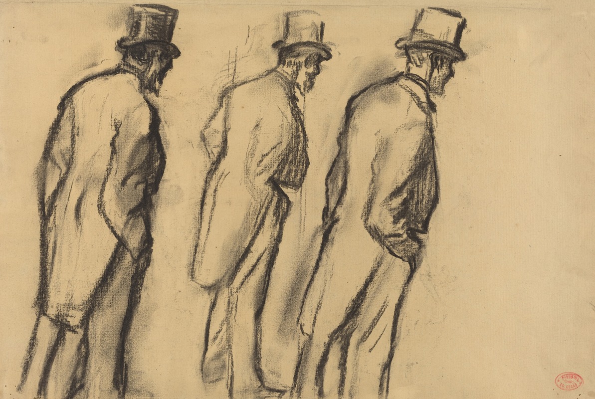 Edgar Degas - Three Studies of Ludovic Halévy Standing