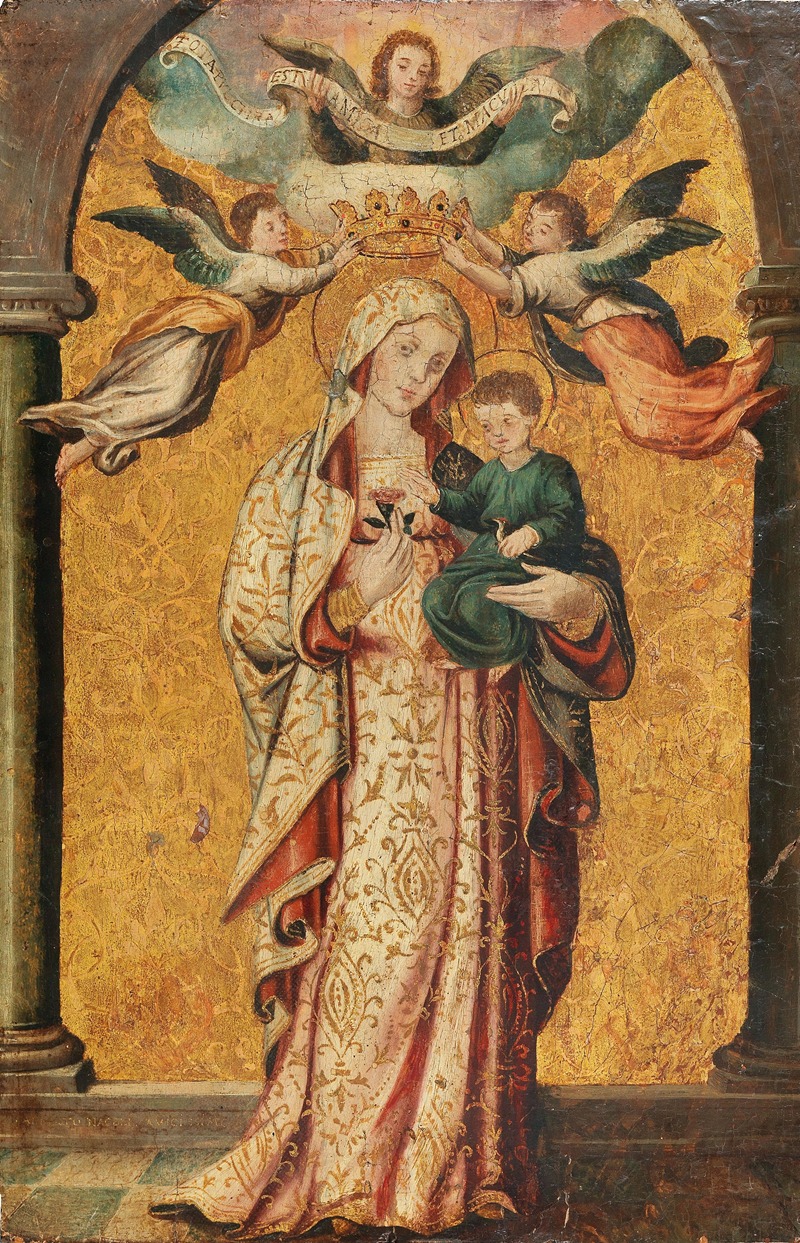 Italian School - The Coronation of the Madonna by Angels, holding the Child