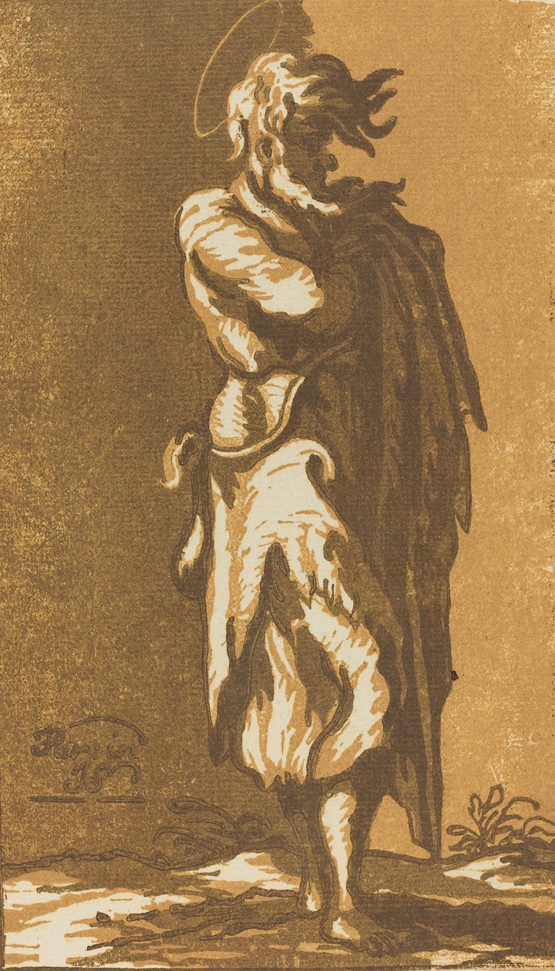 John Skippe - Male Saint Standing with Folded Arms, Facing to the Right
