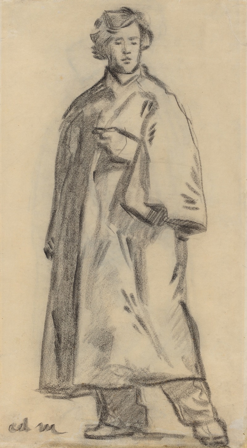 Édouard Manet - Man Wearing a Cloak (recto)