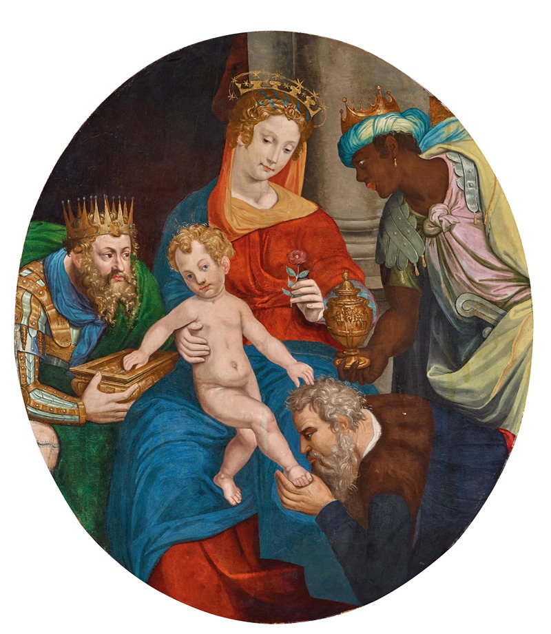 Manner of Simon de Châlons - The Madonna and Child with the Magi