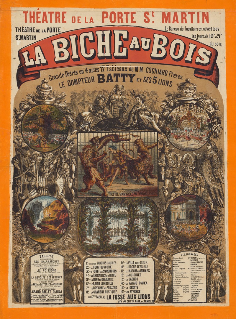 Lith. Van Geleyn - Théâtre de la Porte Saint-Martin La Biche au bois