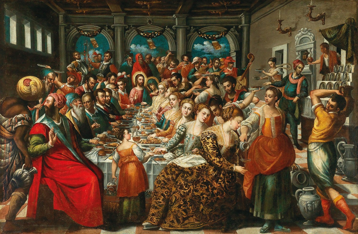 Venetian School - The Wedding Feast at Cana