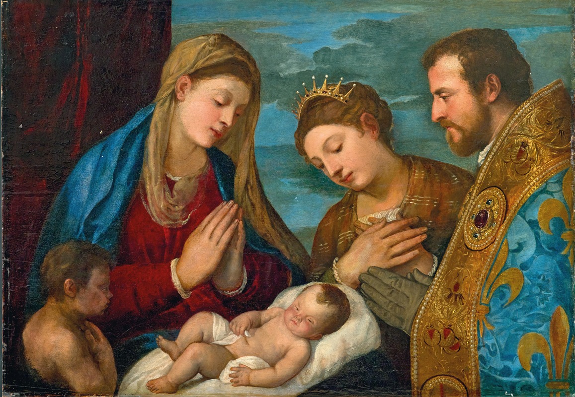 Workshop of Titian - Madonna and Child with Saint John, Saint Catherine and Saint Louis of Toulouse