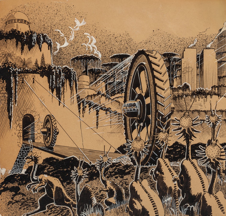 On the Attack, probable Amazing Stories pulp illustration by Frank R