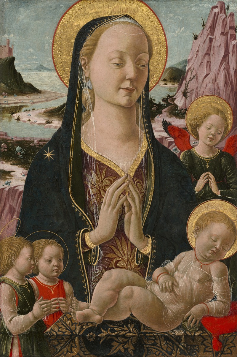 Ferrarese 15th Century - Madonna and Child with Angels