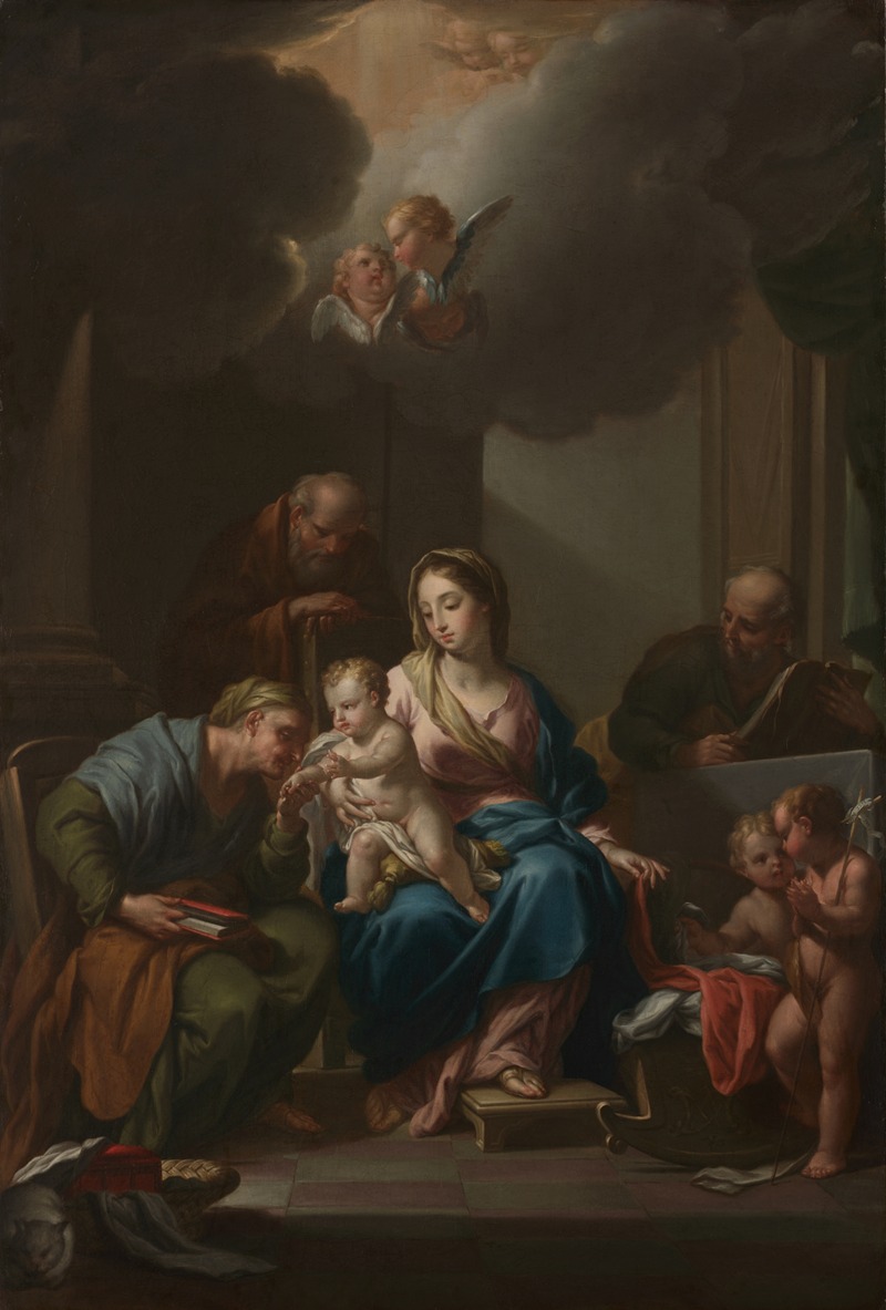 Francesco Trevisani - Presentation Sketch for ‘The Holy Family with Saints Anne, Joachim, and John the Baptist’ (for Santa Maria in Via Lata, Roma)