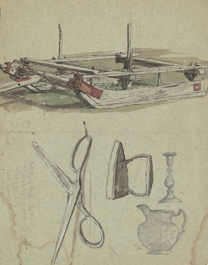 Enoch Wood Perry Jr. - Studies of a Sled and Various Household Objects