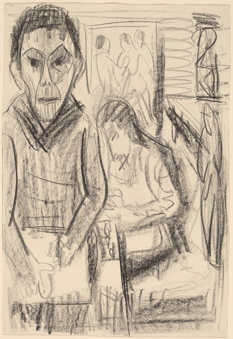 Ernst Ludwig Kirchner - Self-Portrait in the Studio