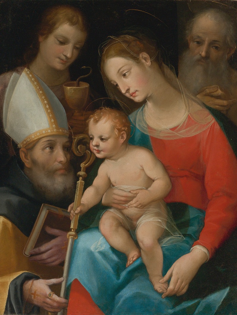 Vincenzo Rustici - Madonna And Child With Saints Augustine, John The Evangelist And Joseph