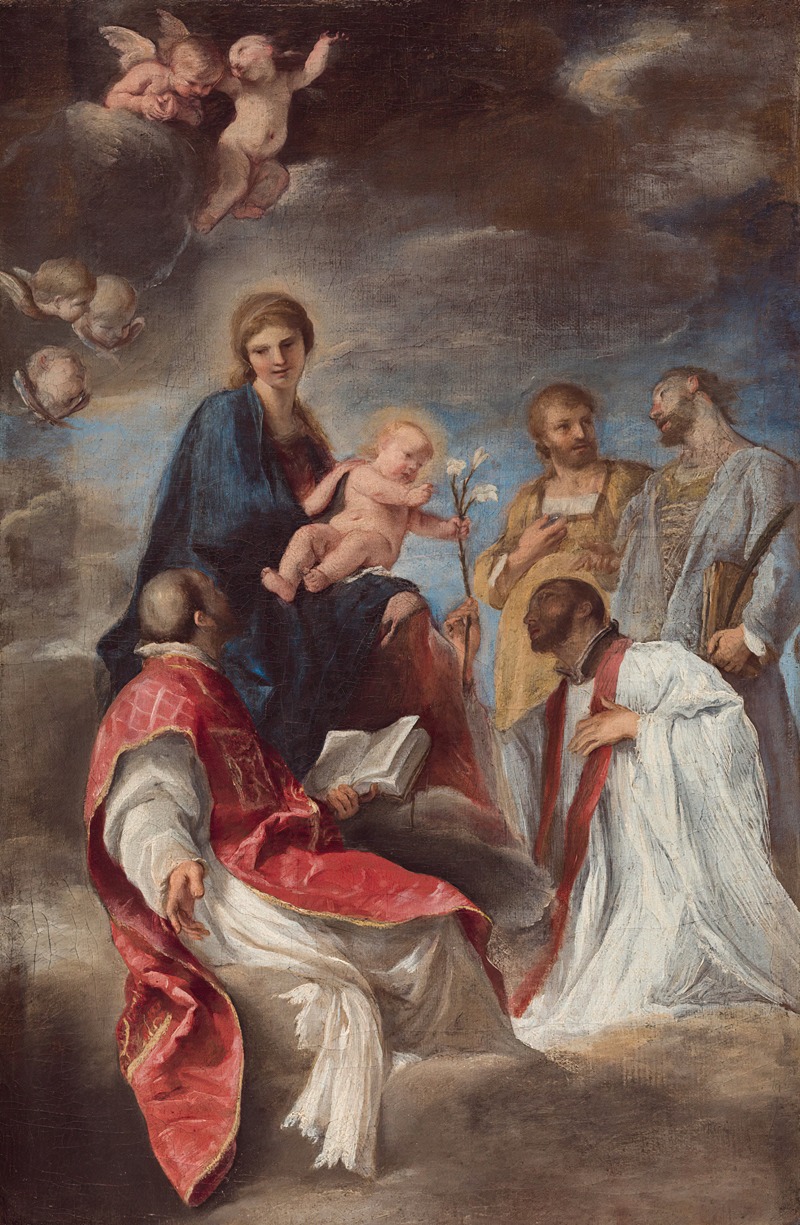 Andrea Sacchi - The Madonna and Child with Saints Ignatius of Loyola, Francis Xavier, Cosmas and Damian