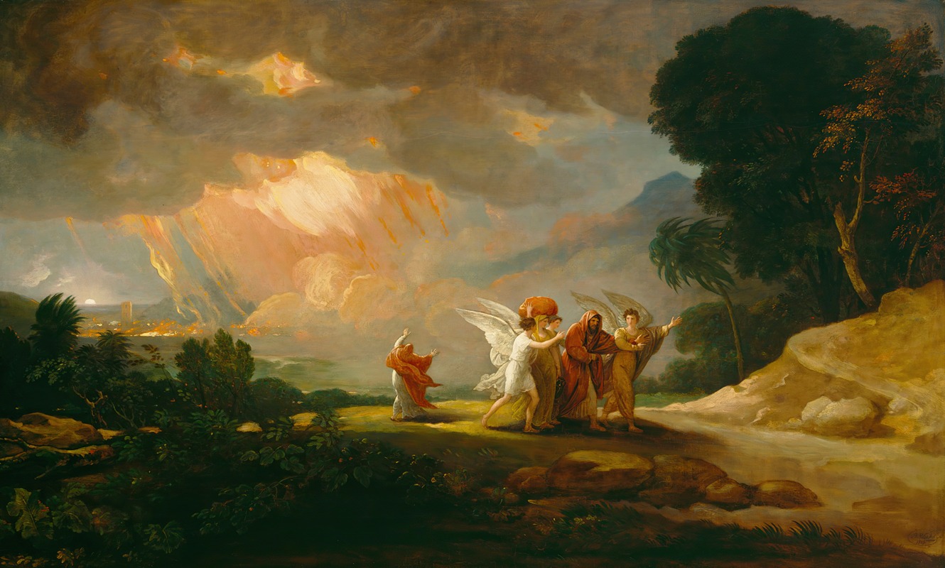 Benjamin West - Lot Fleeing from Sodom