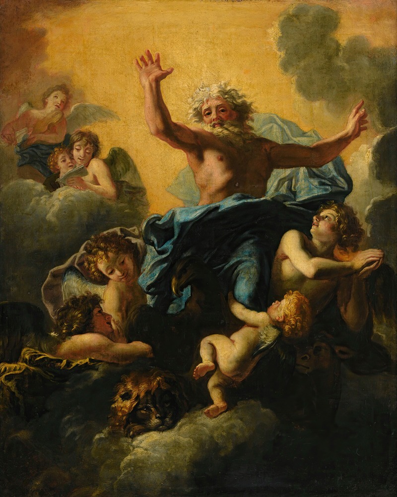 Charles De La Fosse - God The Father And The Evangelist Symbols (Or The Vision Of Ezechiel)