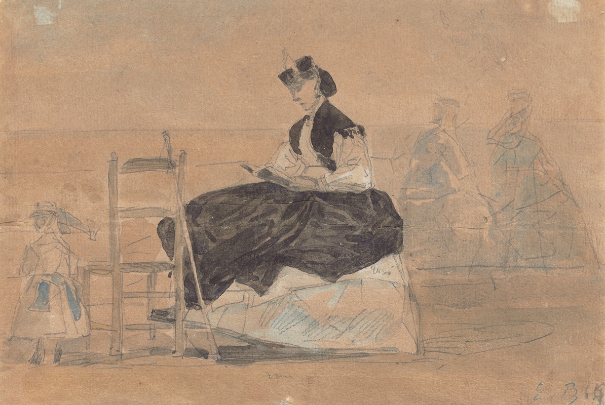 Eugène Boudin - Woman in a Crinoline on the Beach of Trouville