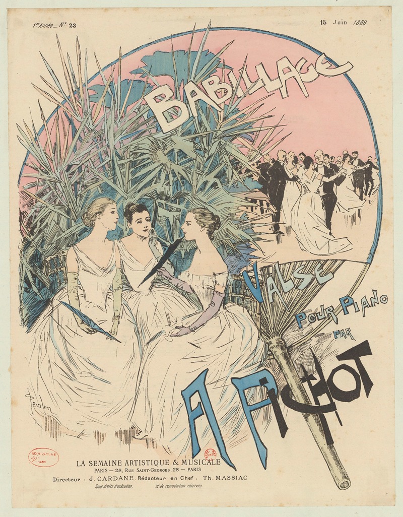 Théophile Alexandre Steinlen - Babillage, valse pour piano par A. Pichot