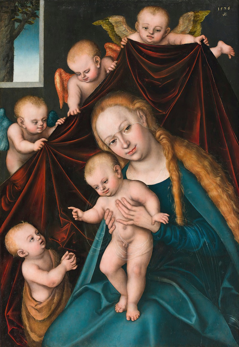 Lucas Cranach the Elder - Madonna and Child with Infant Saint John the Baptist and Angels