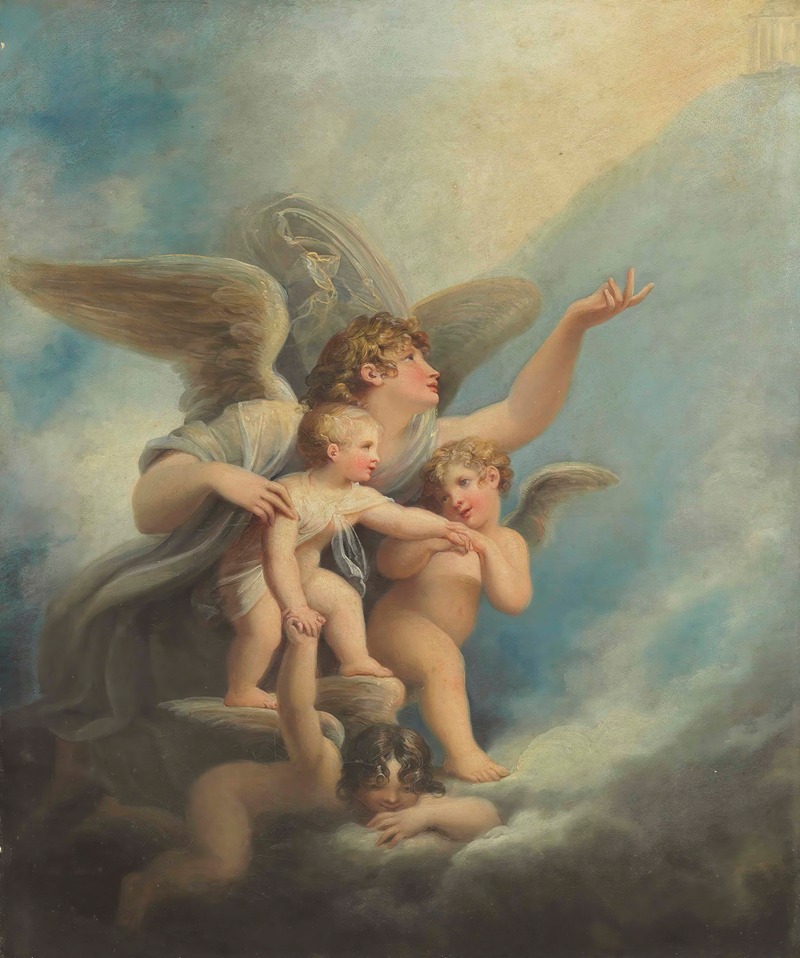 Maria Cosway - An angel and putti accompanying a child’s soul to heaven