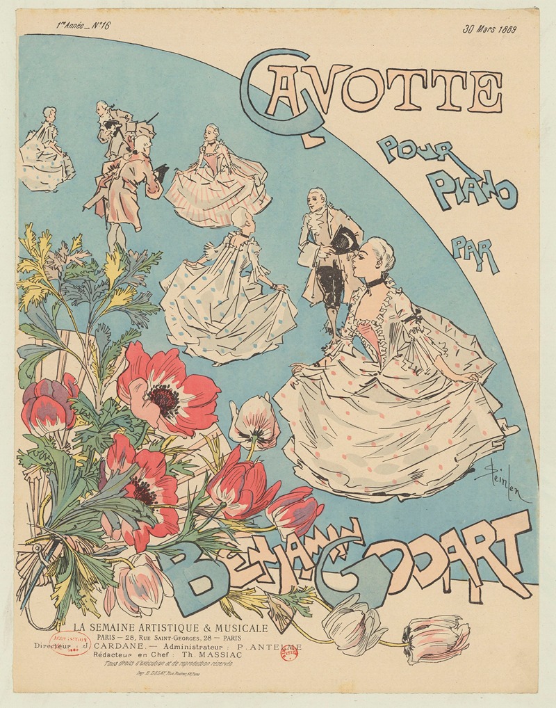 Théophile Alexandre Steinlen - Gavotte pour piano par Benjalin Godart