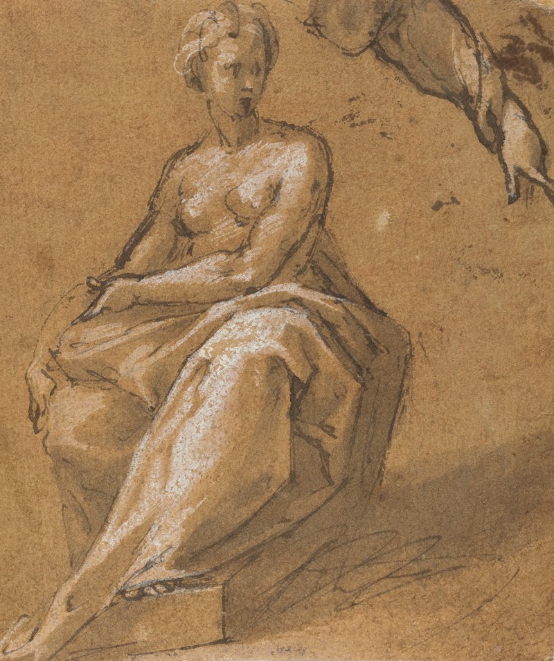 Follower of Bartholomaeus Spranger - Seated Nude with Drapery