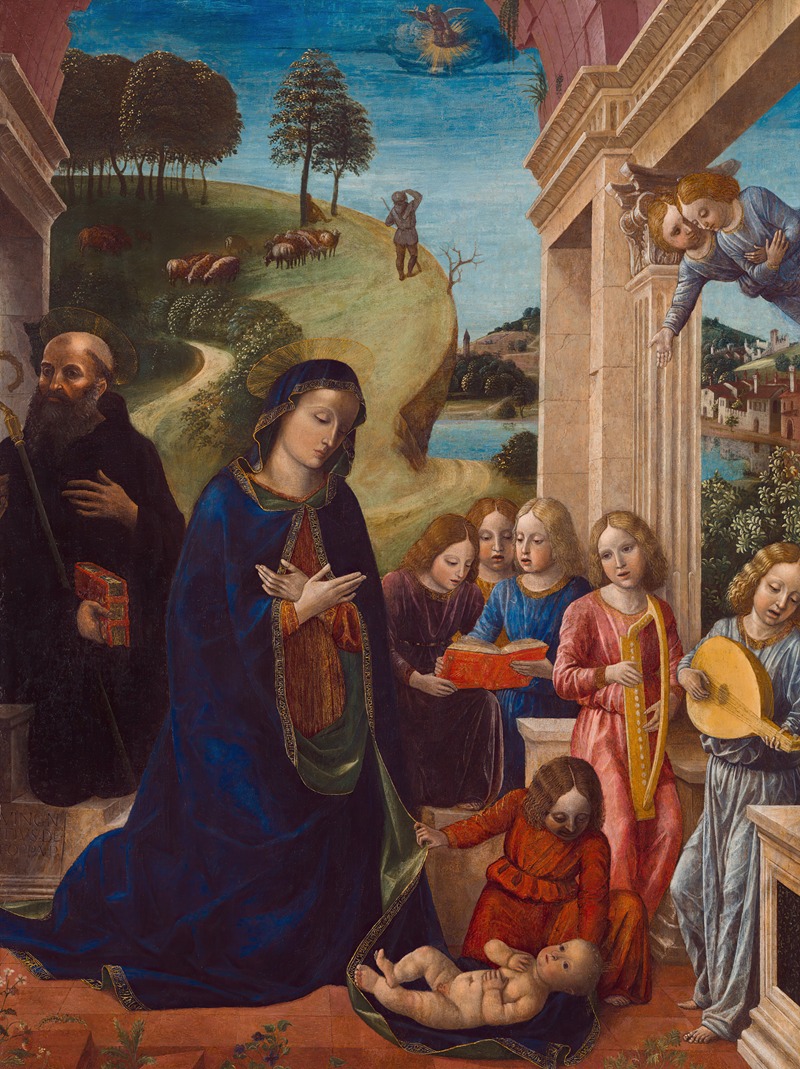 Vincenzo Foppa - Adoration Of The Child With St. Benedict And Angels