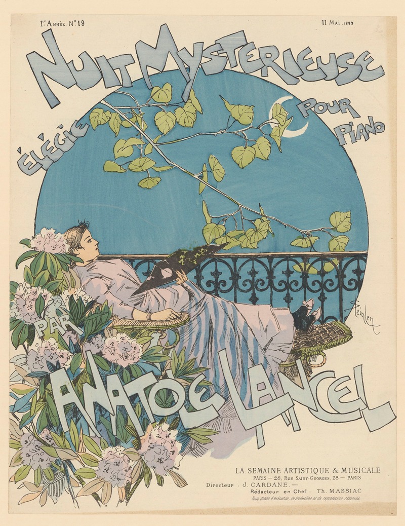 Théophile Alexandre Steinlen - Nuit mystérieuse, élégie pour piano par Anatole Lancel