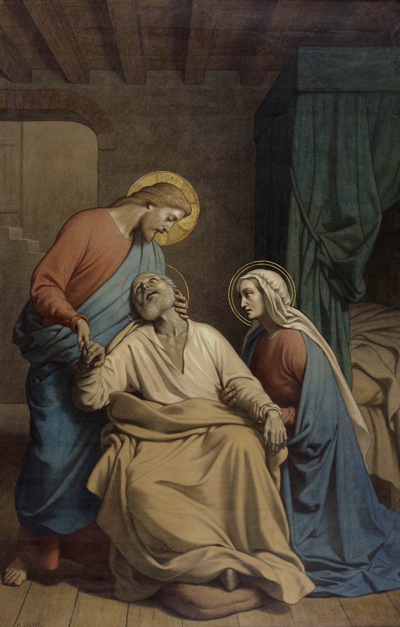 Auguste Jean-Baptiste Leloir - The death of Saint Joseph