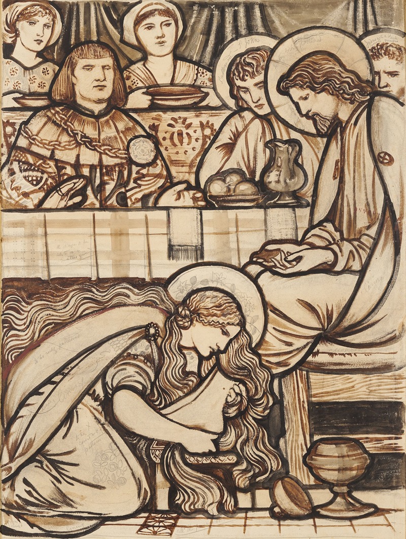 Sir Edward Coley Burne-Jones - The Magdalen anointing Christ’s Feet