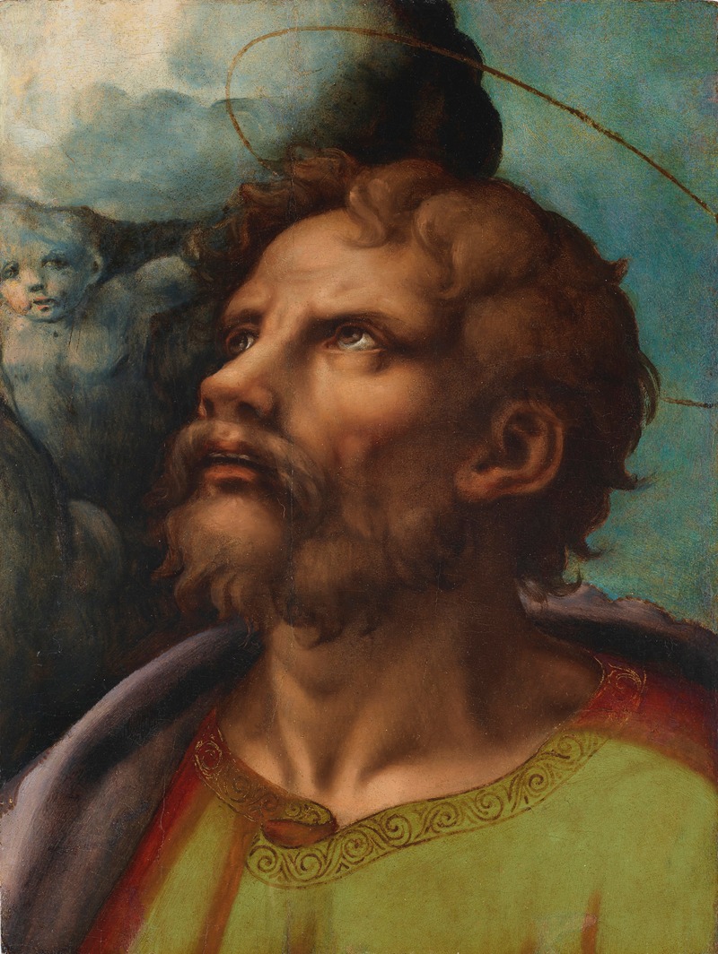 Giulio Romano - Head of a saint