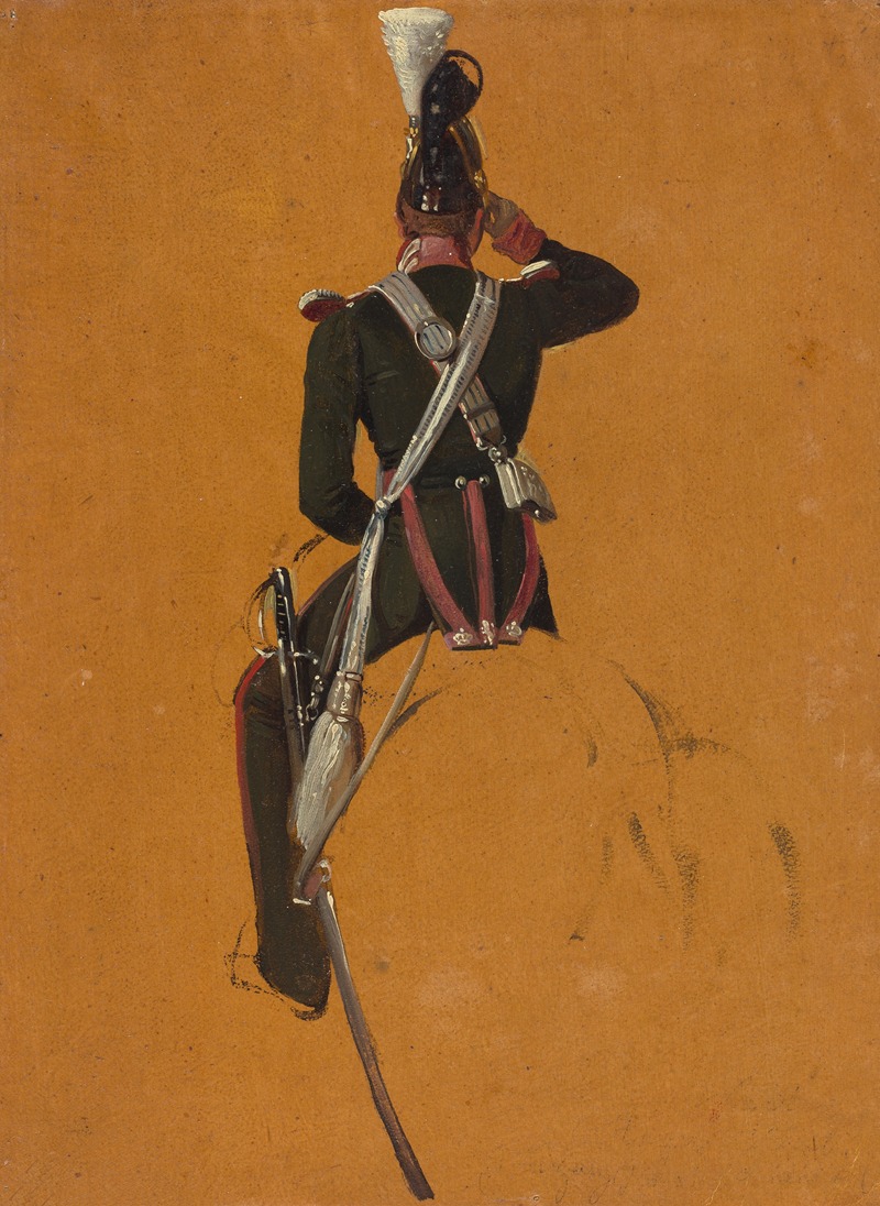 Franz Adam - A Mounted Cavalry Officer Seen from Behind