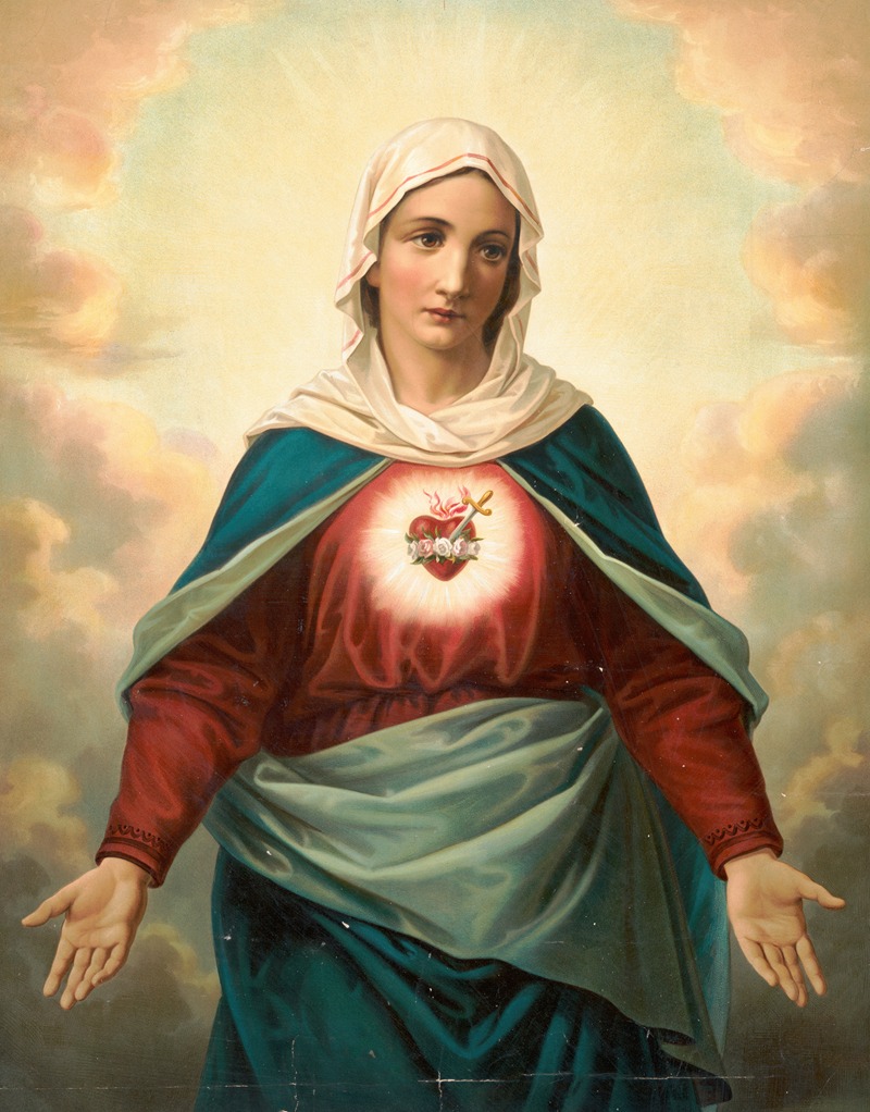 Anonymous - The Virgin Mary with heart emblem on chest