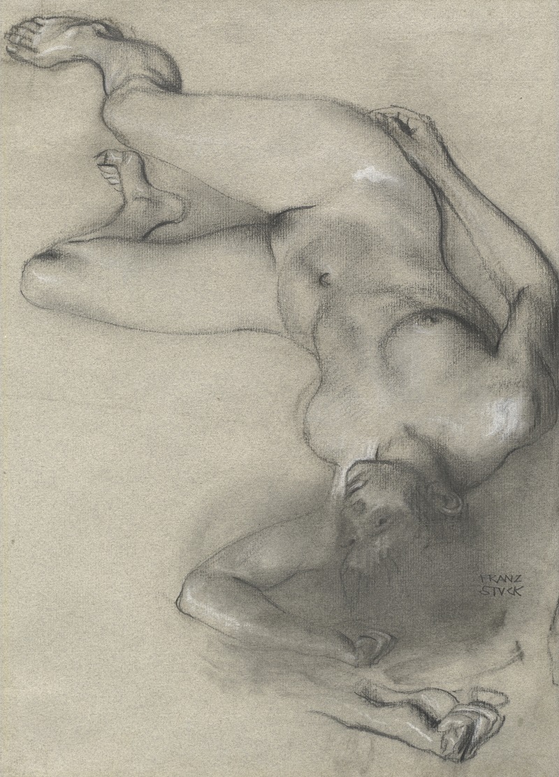 Franz von Stuck - Nude Woman Lying on the Ground