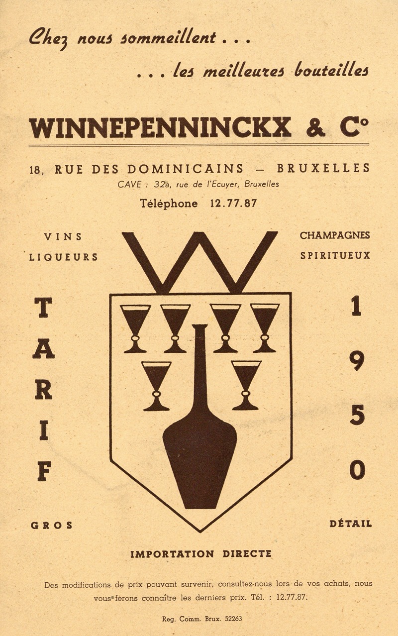 Albert Daenens - Reclame voor Maison Winnepenninckx