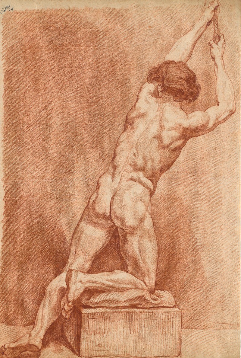 French School - A Male Nude Seen from Behind