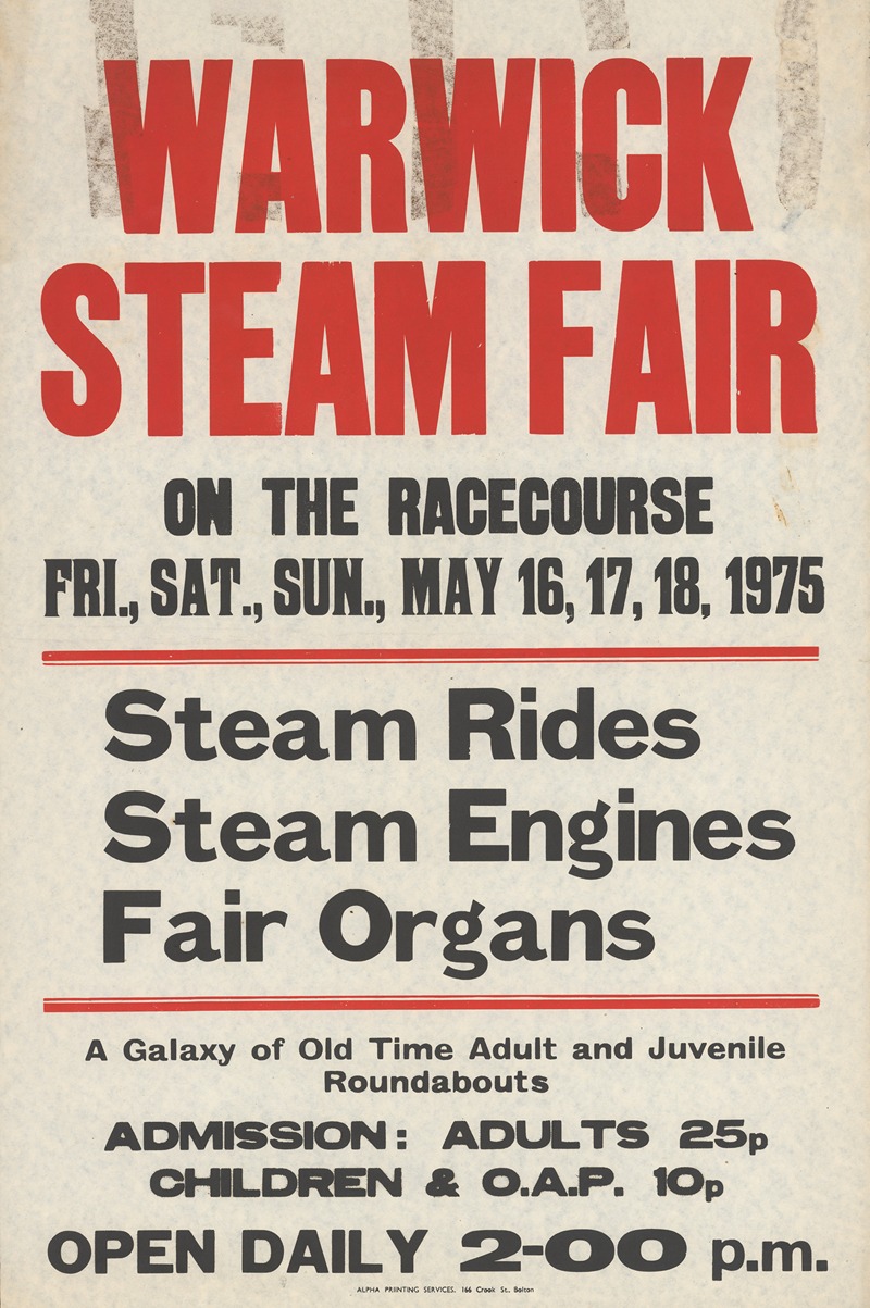 Alpha Printing Services - Warwick Steam Fair on the Racecourse
