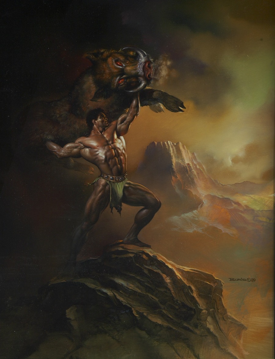 Boris Vallejo - Hercules and the Wild Boar