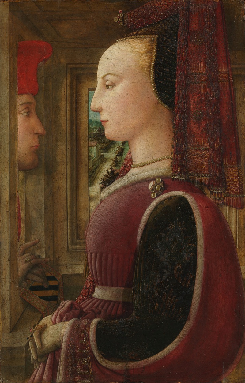Filippo Lippi - Portrait of a Woman with a Man at a Casement