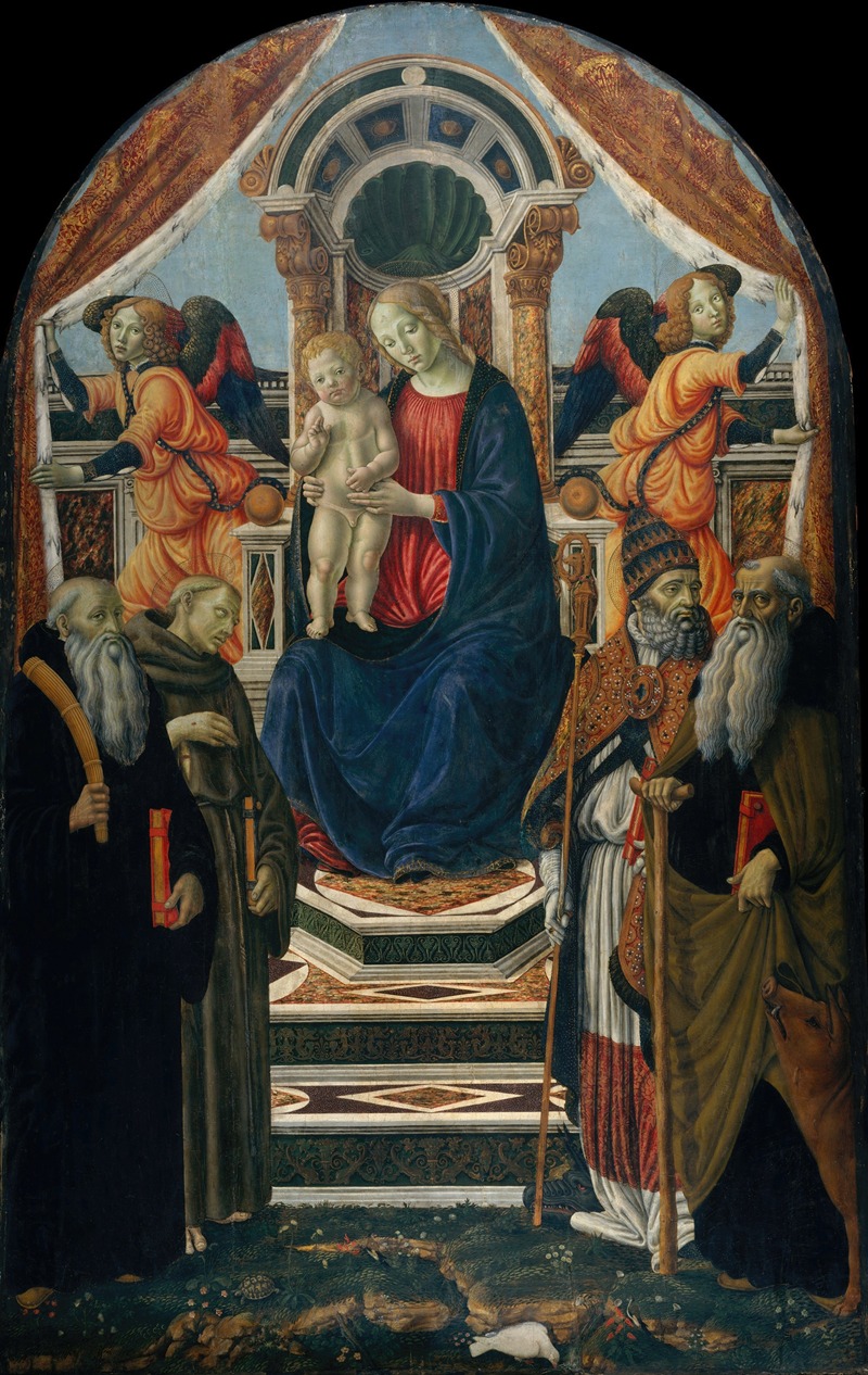 Francesco Botticini - Madonna and Child Enthroned with Saints and Angels