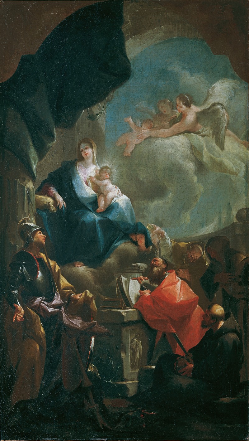 Franz Anton Palko - Thronende Madonna mit Kind, von Heiligen verehrt