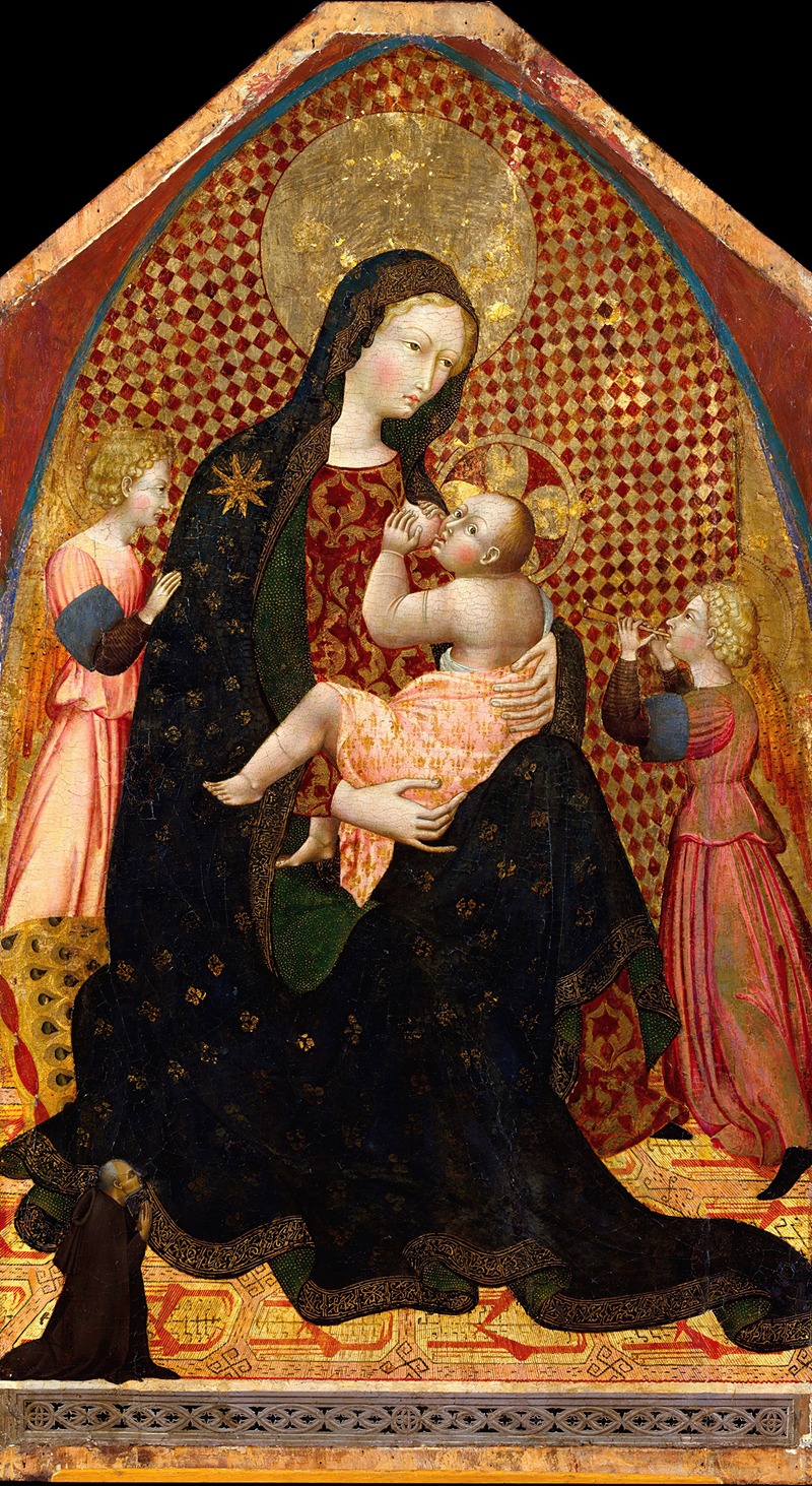 Giovanni di Paolo - Madonna and Child with Two Angels and a Donor