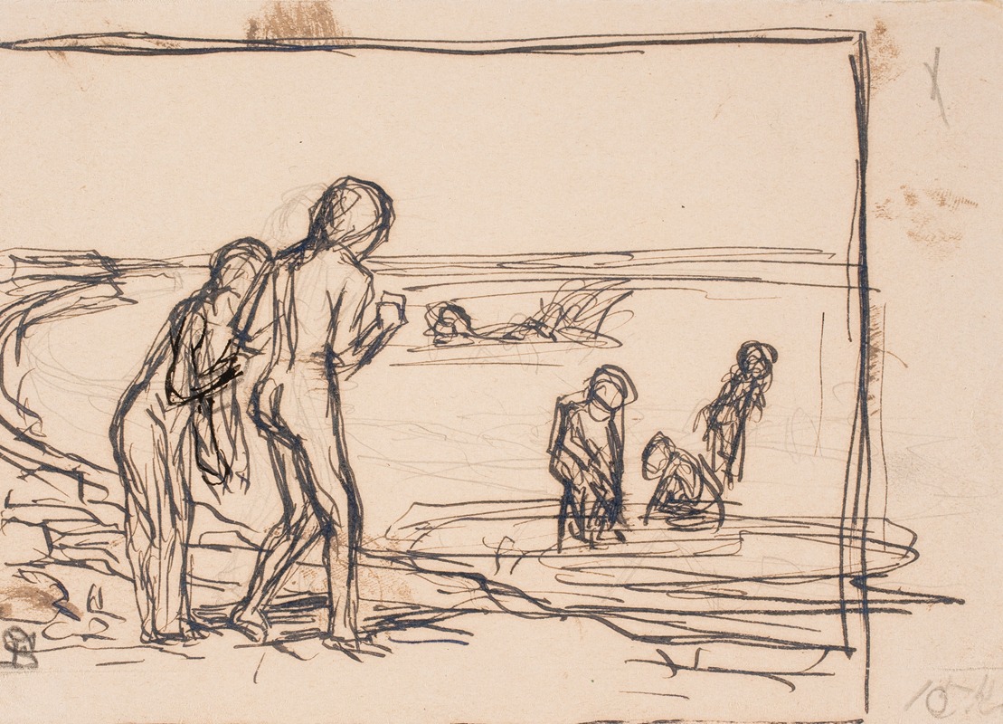 Fritz Syberg - Badende børn på stranden