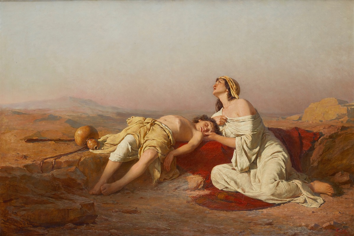 Josef Straka - Hagar und Ismael in der Wüste