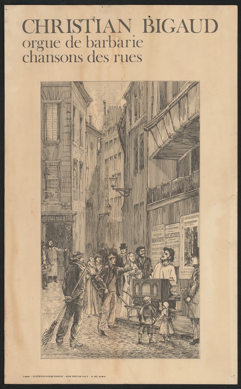 Anonymous - Christian Bigaud; orgue de barbarie, chansons des rues