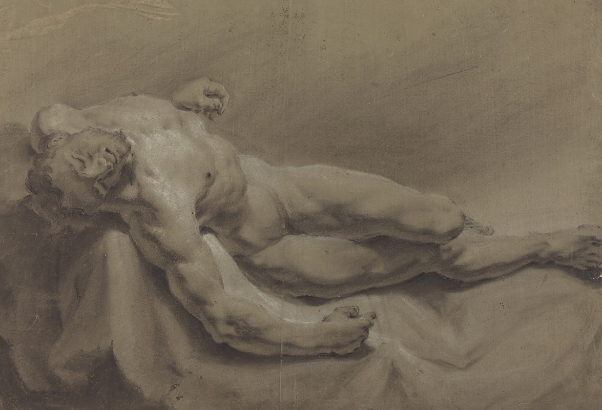Georg Raphael Donner - A Reclining Male Nude