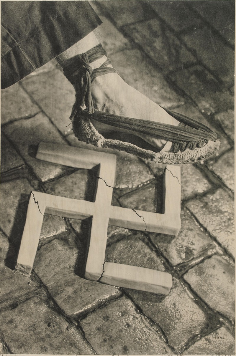 Anonymous - Espadrille écrasant une croix gammée affiche